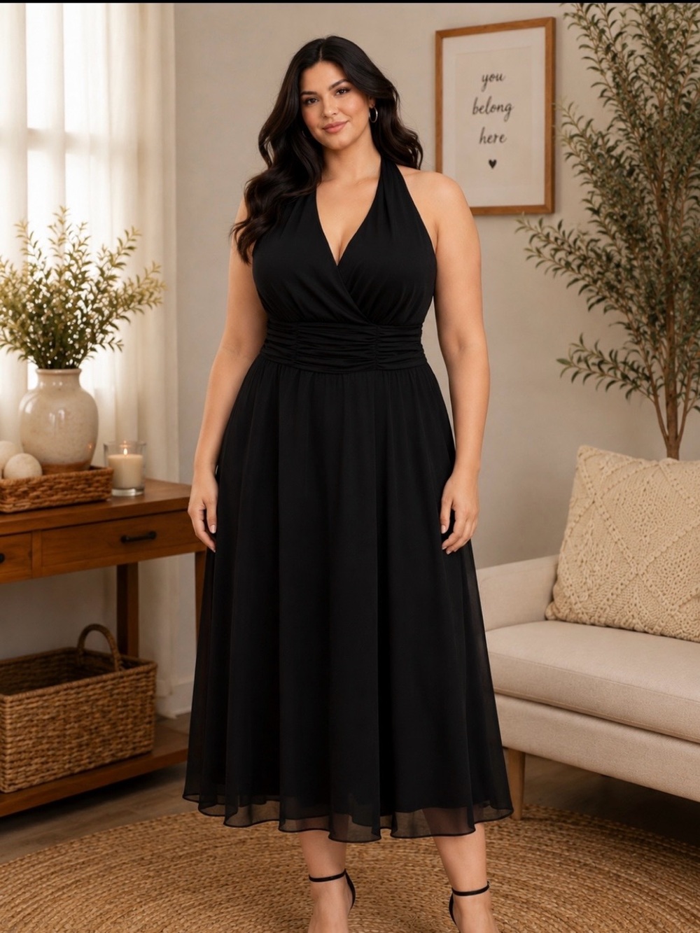 Connected Apparel Classic Black Dress